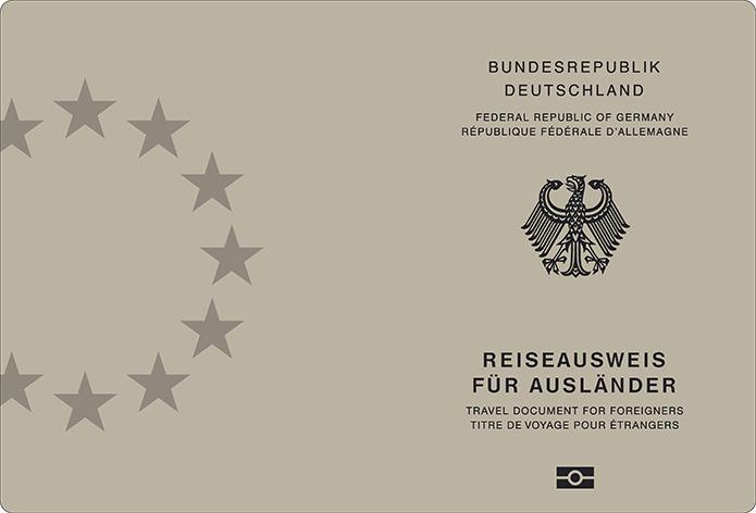Abbildung des Einbands des Reiseausweises für Ausländer