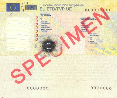 EU-Rückkehrausweis Etikett