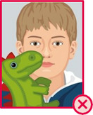 Illustration eines Kindes und einem Gegenstand im Bild.