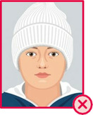 Illustration eines Kindes mit einer weißen Mütze.