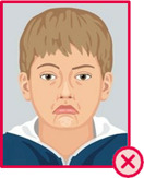 Illustration eines Kindes mit Grimasse.