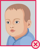 Illustration eines Kleinkindes, das nicht direkt in die Kamera schaut.